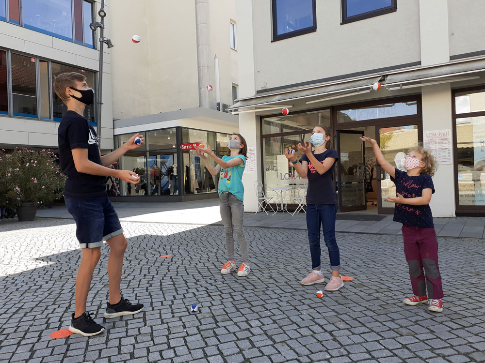 PopUp-Spielplatz in der Fußgängerzone